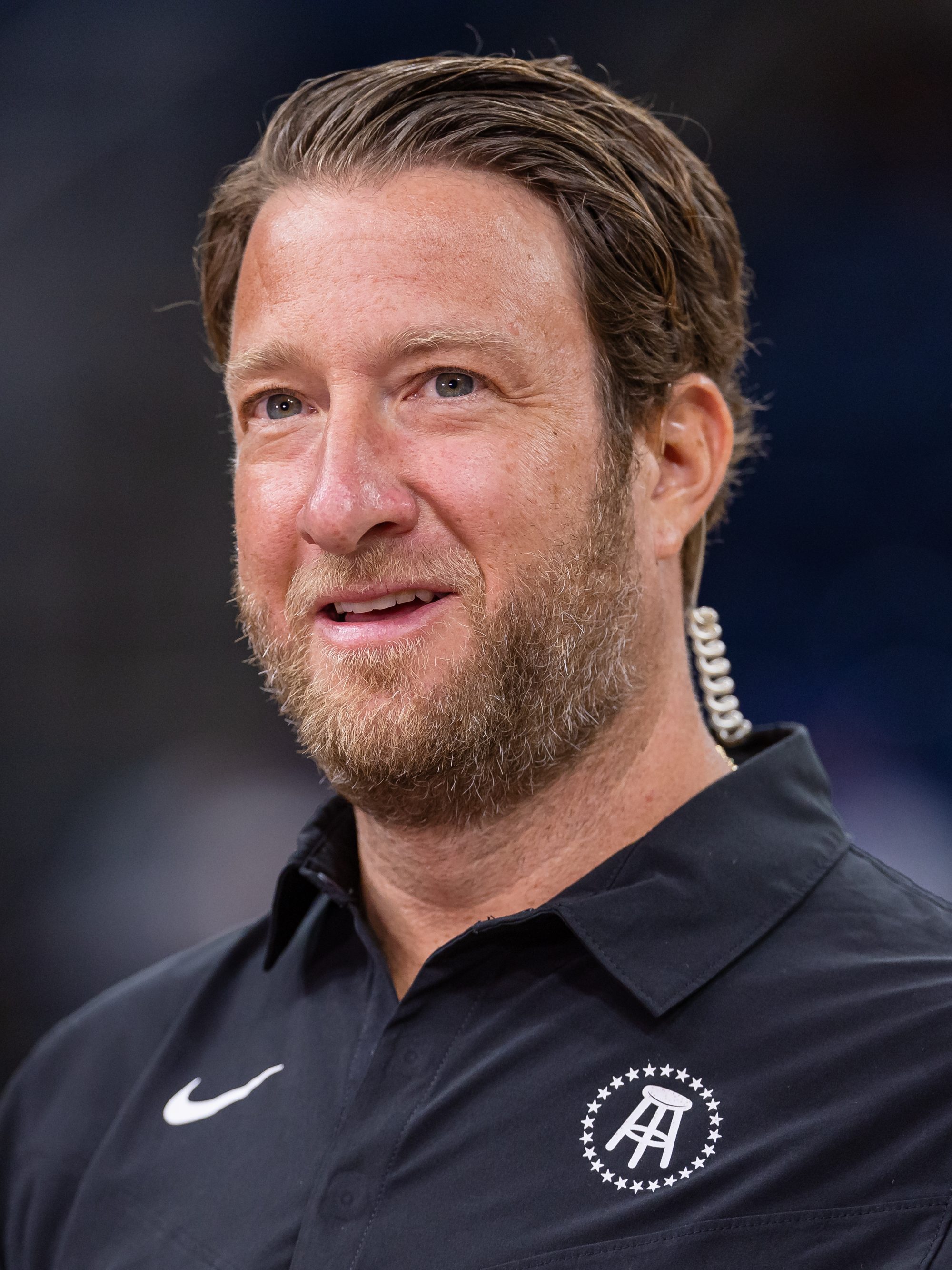 CHICAGO, ILLINOIS - NOVEMBER 8: Barstool founder and CEO Dave Portnoy is seen before the Florida Atlantic Owls and Loyola (Il) Ramblers game in the Barstool Invitational at Wintrust Arena on November 8, 2023 in Chicago, Illinois. (Photo by Michael Hickey/Getty Images)