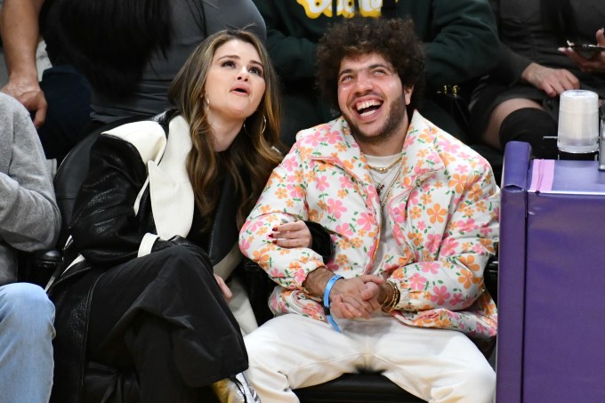 Selena Gomez & Benny Blanco at the Lakers Game