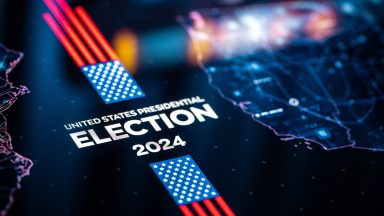 Vote 2024. US Presidential Election background. United States Elections 2024 concept