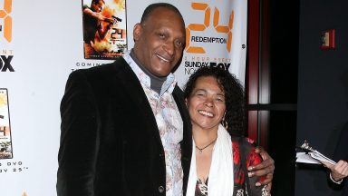 Actor Tony Todd with Fatima attends the world premiere of 24: Redemption at the AMC Theatres Empire 25 on November 19, 2008 in New York City. (Photo by Jim Spellman/WireImage)