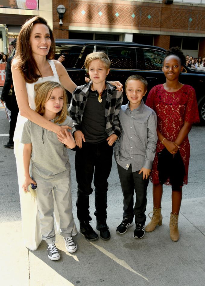 Angelina With Her Kids in 2017