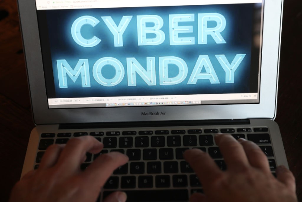 SAN ANSELMO, CA - NOVEMBER 27:   In this photo illustration, a Cyber Monday ad is displayed on a laptop computer on November 27, 2017 in San Anselmo, California. Cyber Monday will likely be the biggest shopping day in U.S. e-commerce history with an expected $6.6 billion in sales. (Photo Illustration by Justin Sullivan/Getty Images)