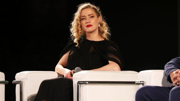 TAORMINA, ITALY - JUNE 24: Amber Heard speaks on the stage during the 69th Taormina Film Festival on June 24, 2023 in Taormina, Italy. (Photo by Ernesto Ruscio/Getty Images)