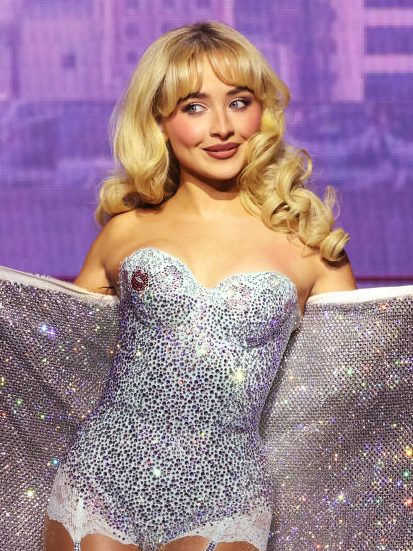 NEW YORK, NEW YORK - SEPTEMBER 30: (Exclusive Coverage) Sabrina Carpenter performs onstage during the Sabrina Carpenter Short n’ Sweet Tour at Barclays Center on September 30, 2024 in New York City. (Photo by Kevin Mazur/Getty Images for AEG)