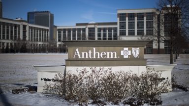 INDIANAPOLIS, IN - FEBRUARY 5: An exterior view of an Anthem Health Insurance facility on February 5, 2015 in Indianapolis, Indiana. About 80 million company records were accessed in what may be among the largest healthcare data breaches to date. (Photo by Aaron P. Bernstein/Getty Images)