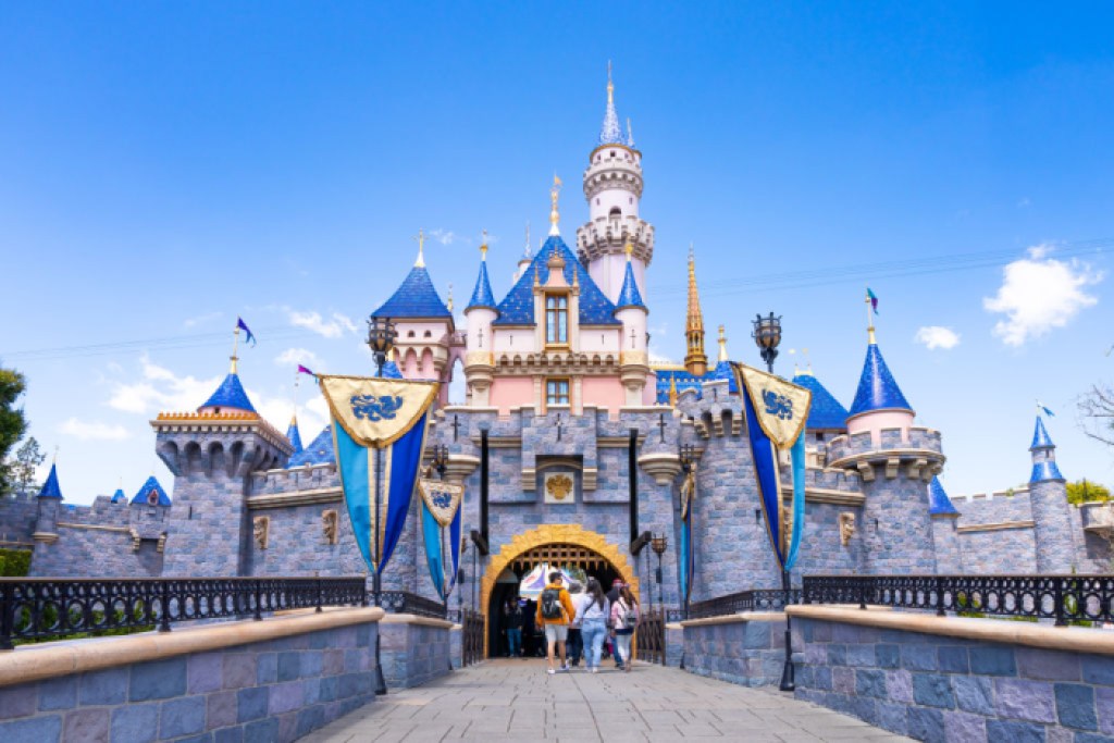 ANAHEIM, CA - APRIL 06: General views of Sleeping Beauty Castle at Disneyland on April 06, 2024 in Anaheim, California. (Photo by AaronP/Bauer-Griffin/GC Images)